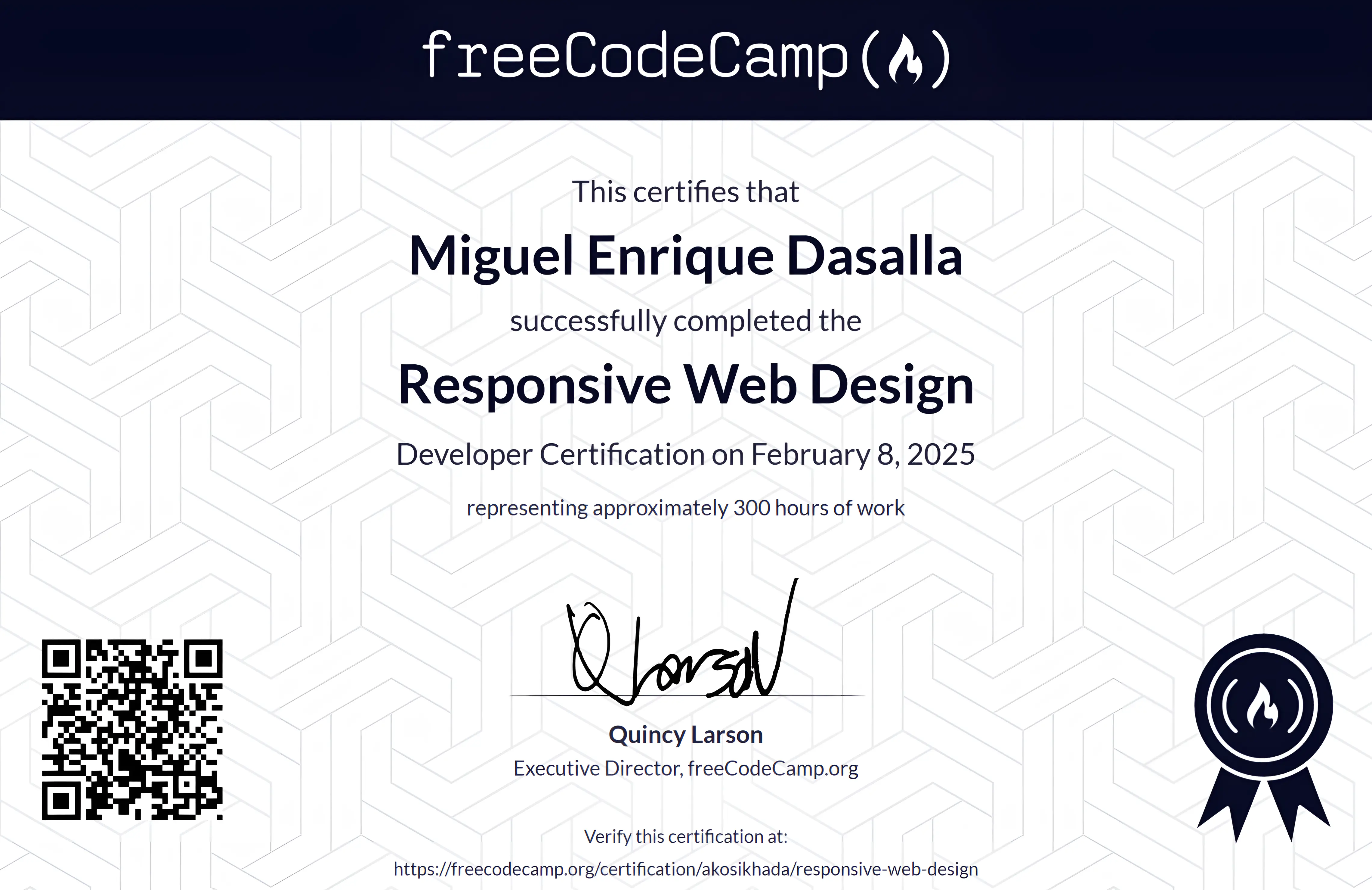Responsive Web Design certificate