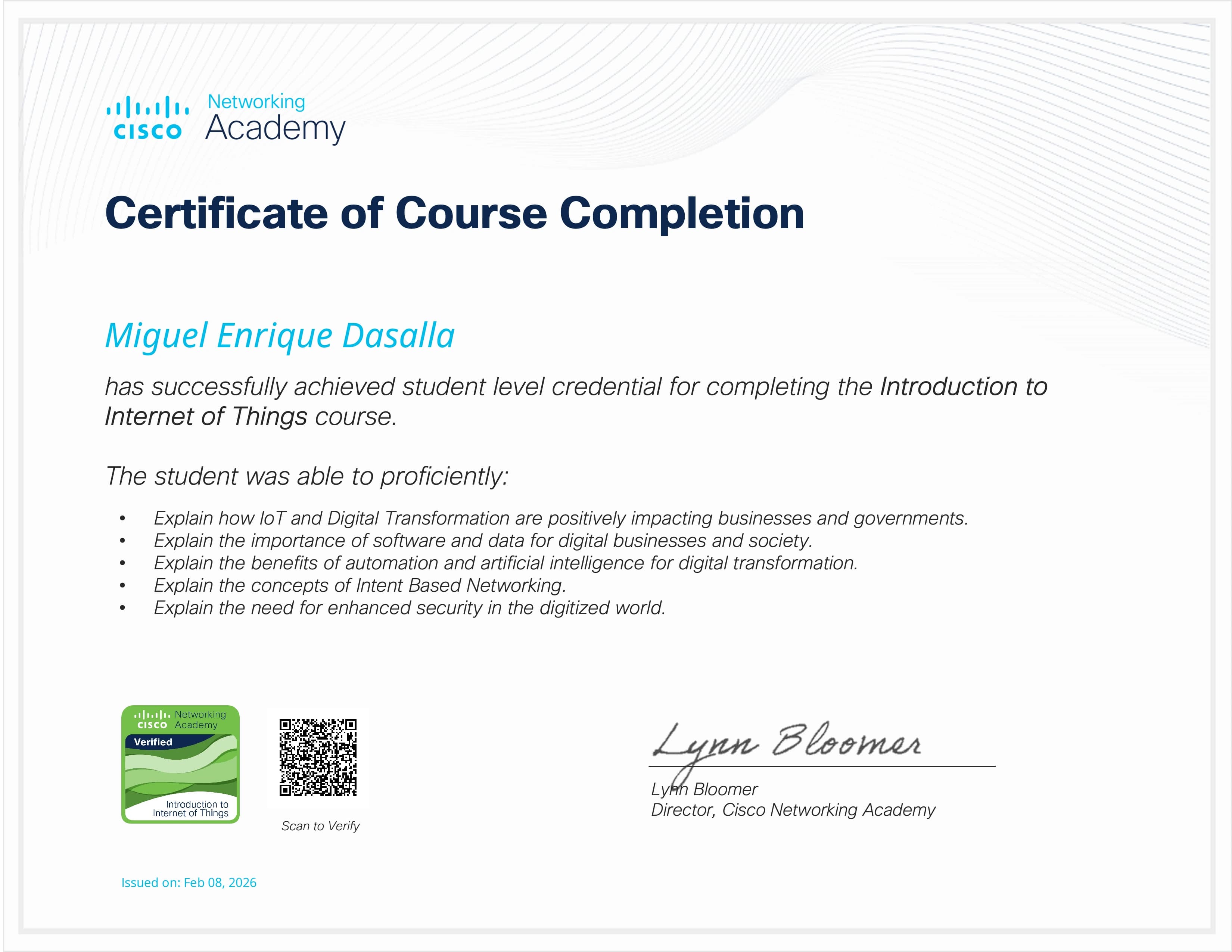 Introduction to IoT certificate